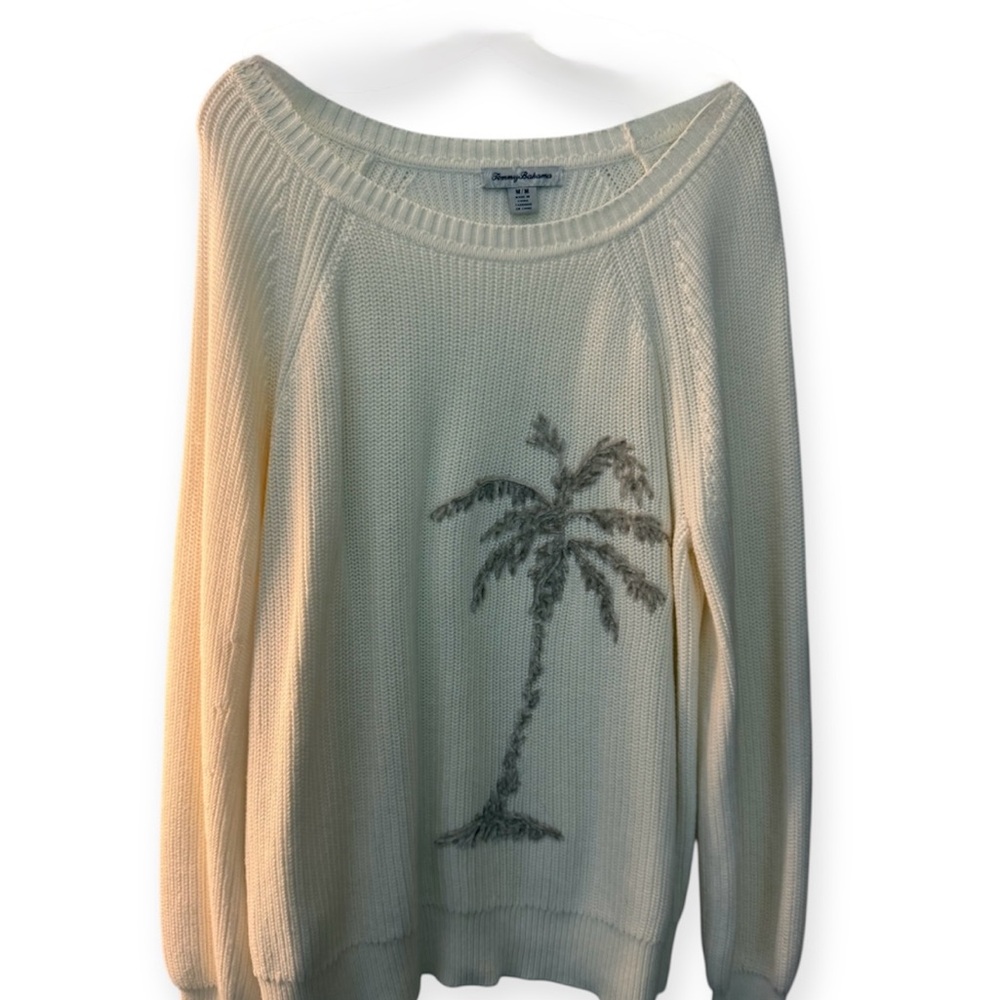 Tommy Bahama Women’s Off-White Sweater with Palm Design, M - Picture 2 of 8